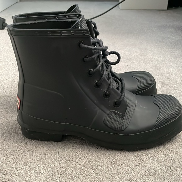 Men’s black hunter rubber combat rain boots - Picture 2 of 7